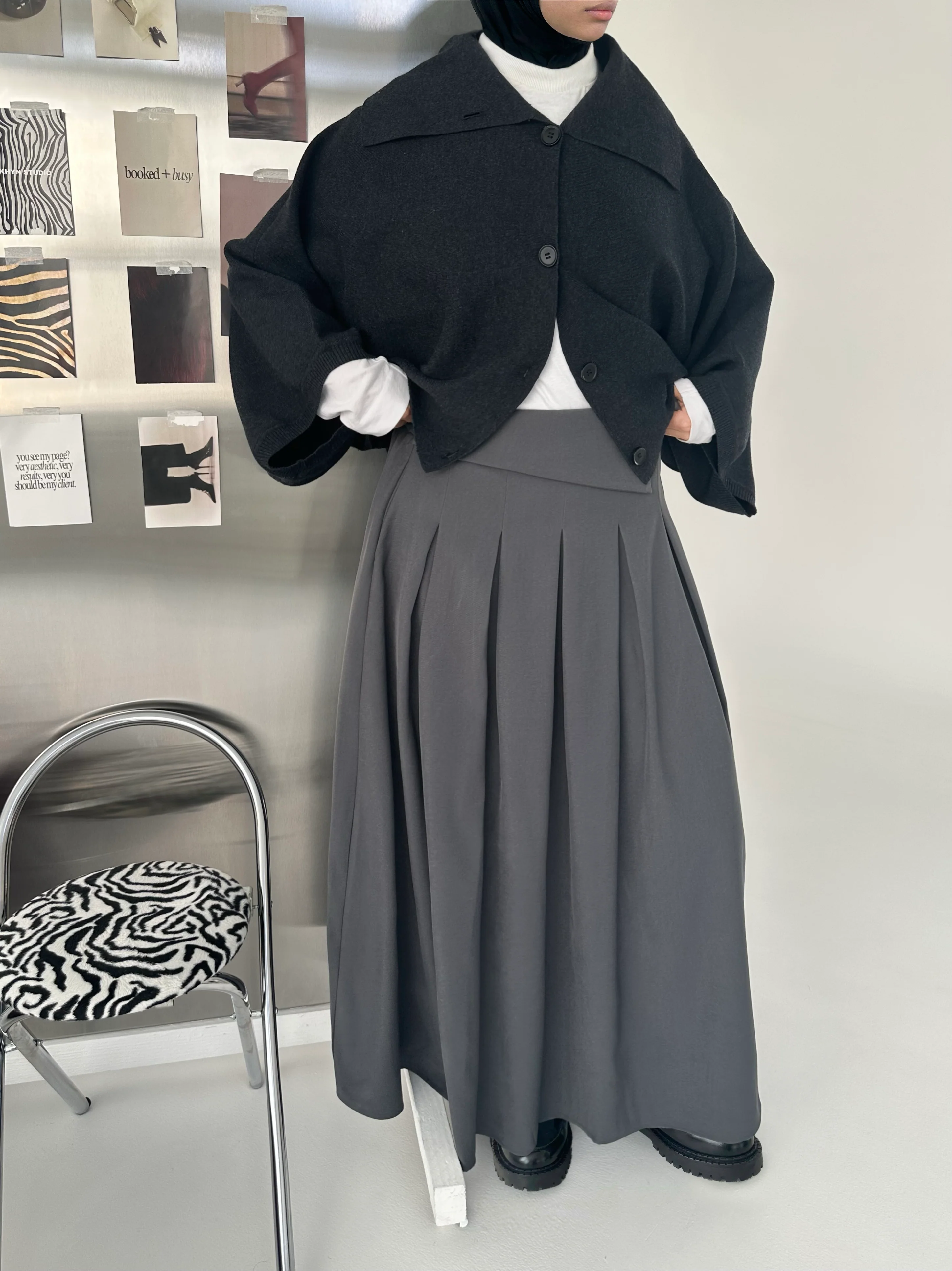 Jupe à col — Gris - Image 3