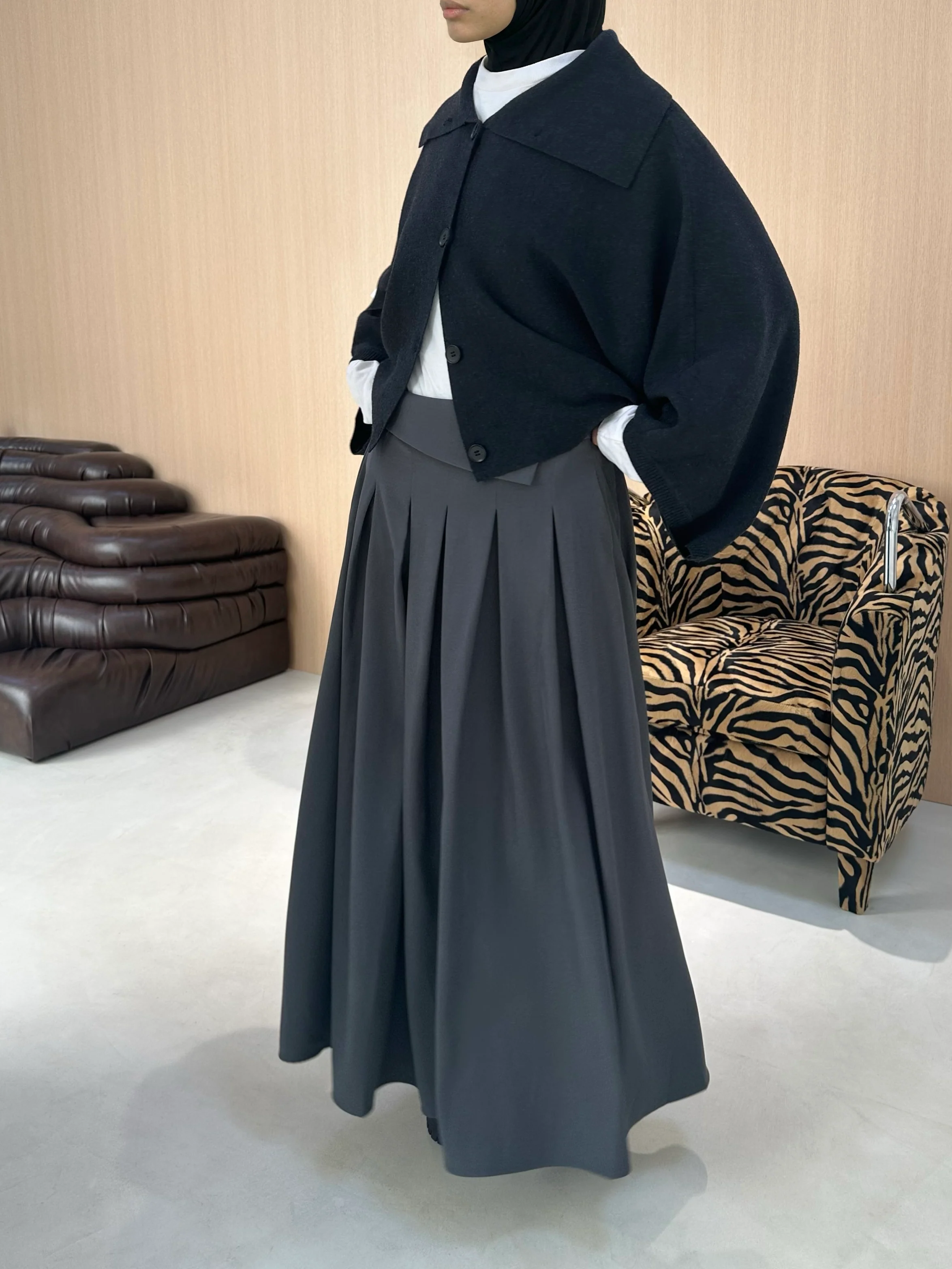 Jupe à col — Gris - Image 4