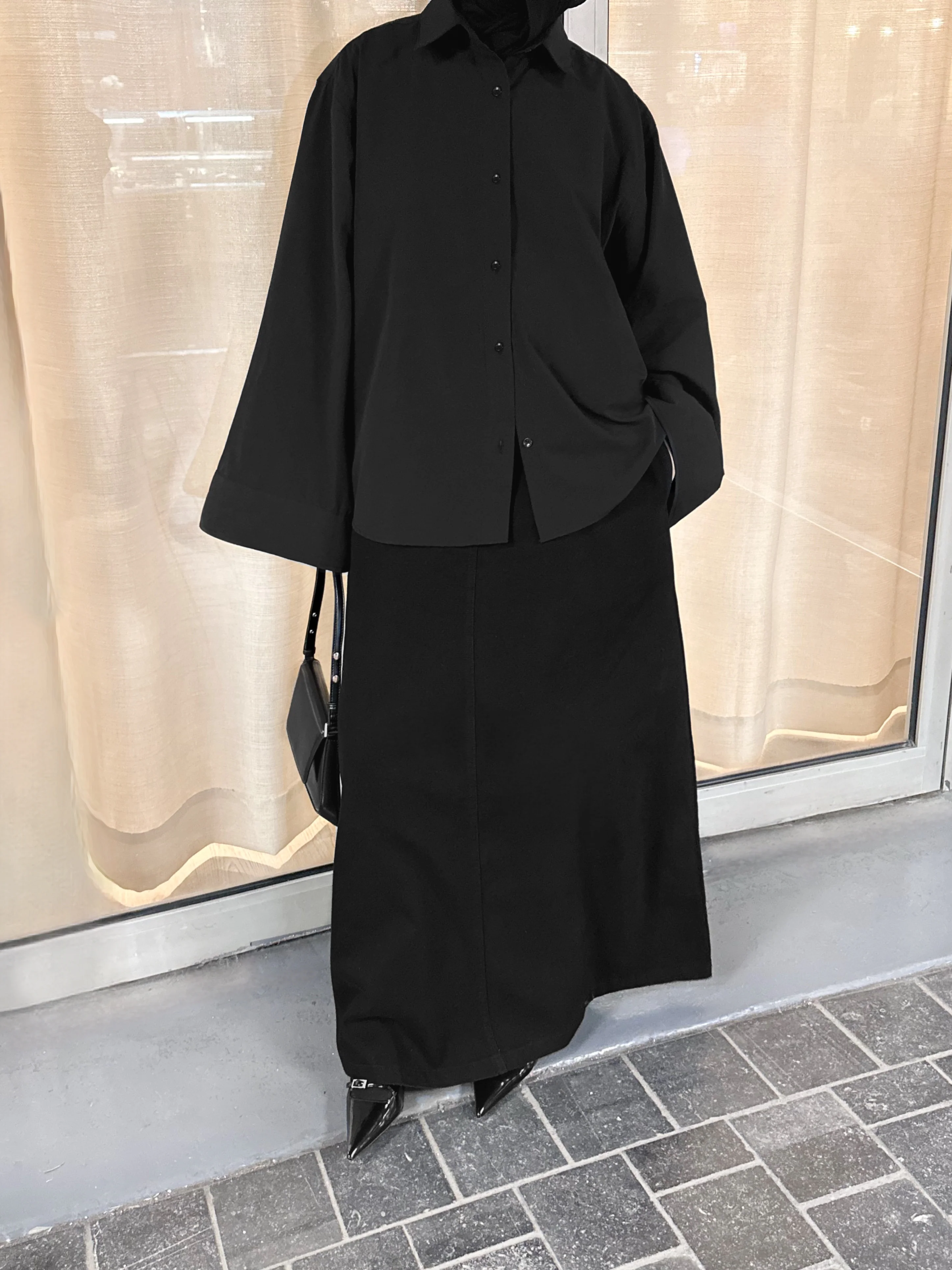 Chemise à manches évasées — Noir - Image 3