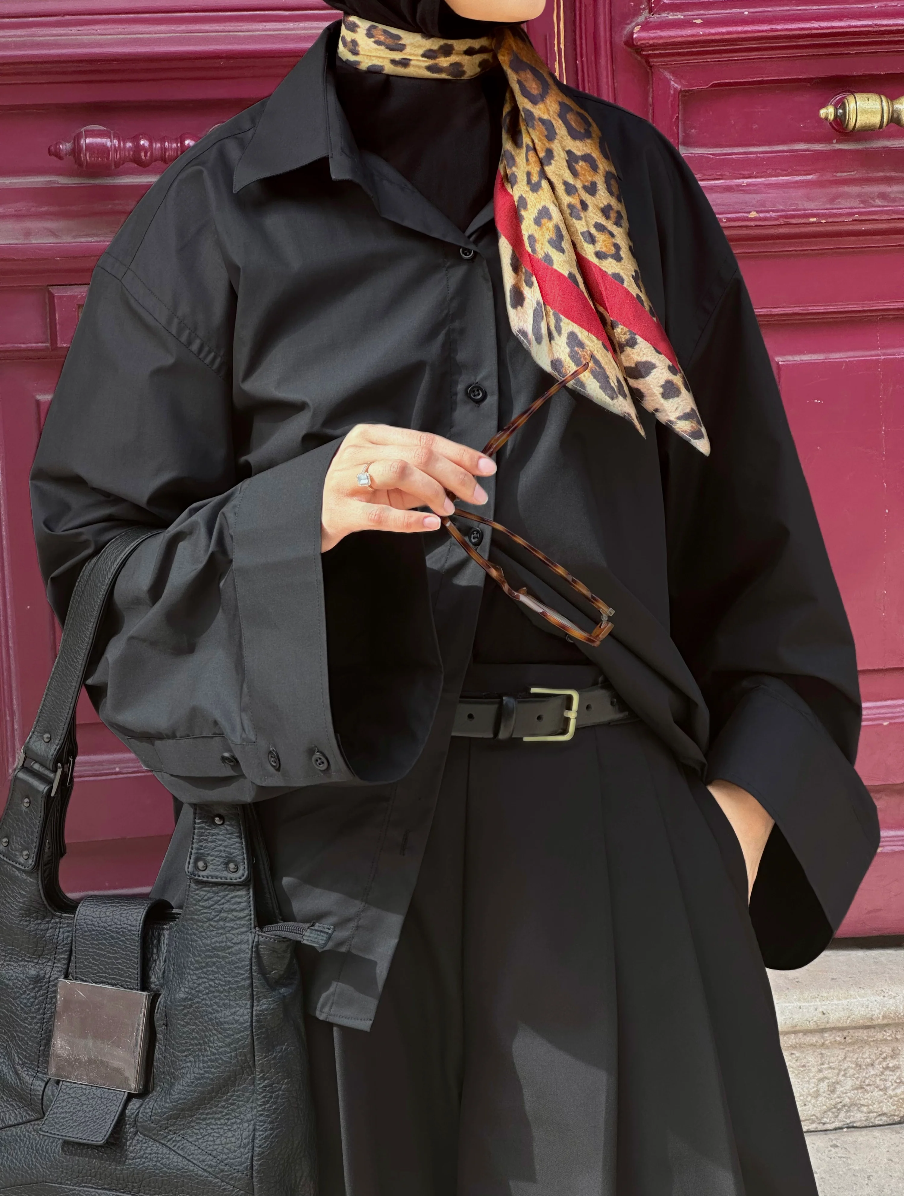 Chemise à manches évasées — Noir - Image 4