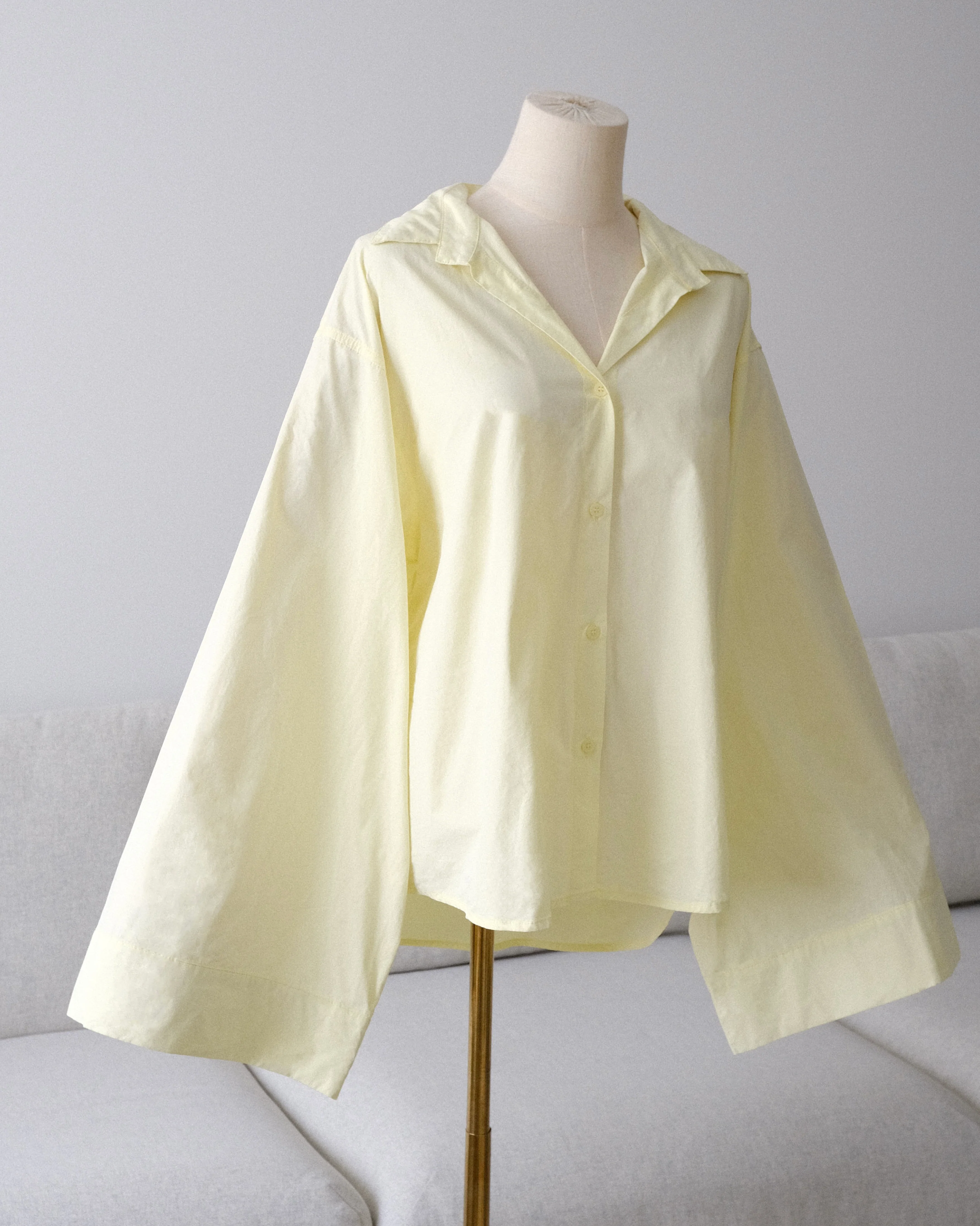 Chemise à manches évasées — Jaune pâle - Image 3