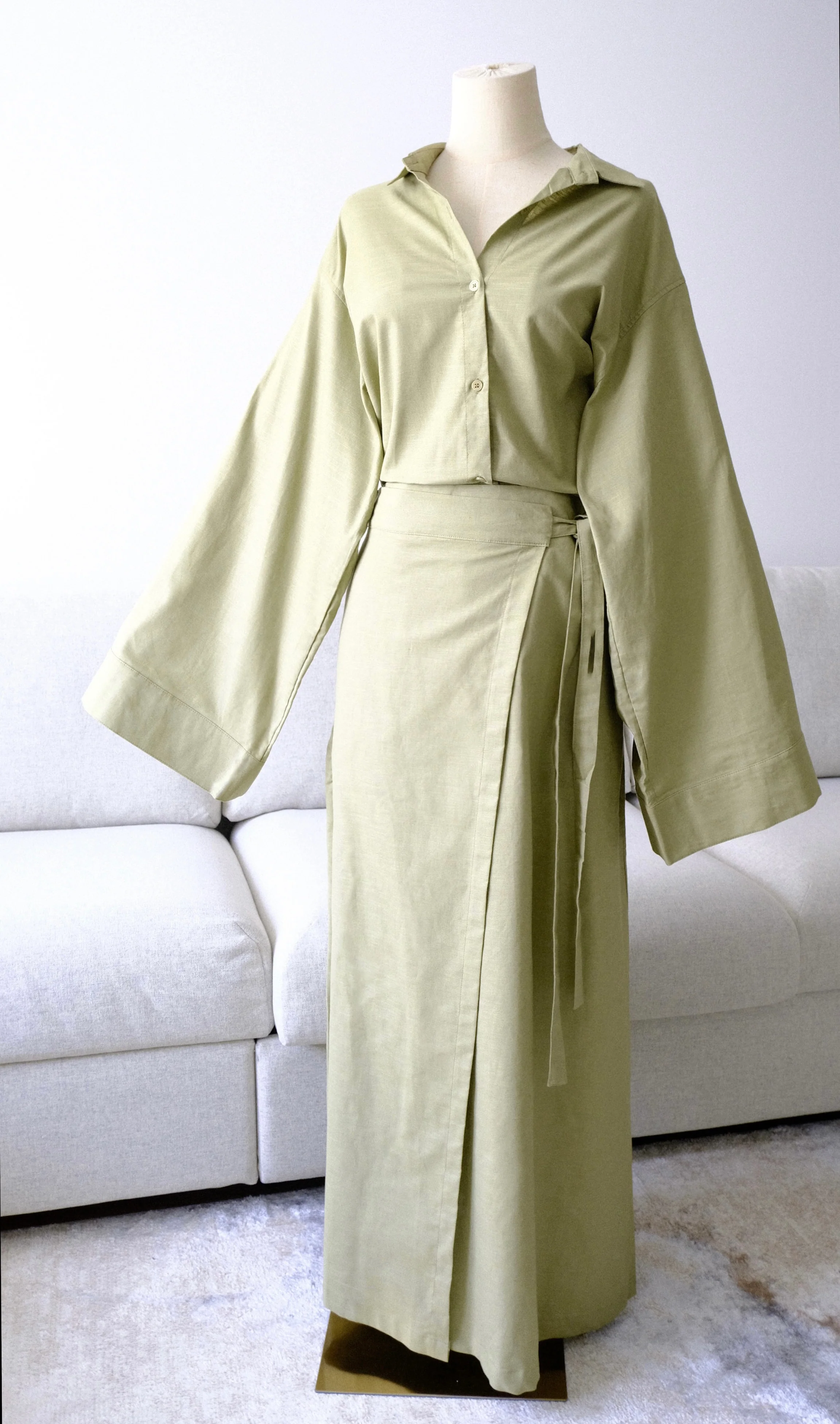 Chemise en lin — Vert sauge - Image 5