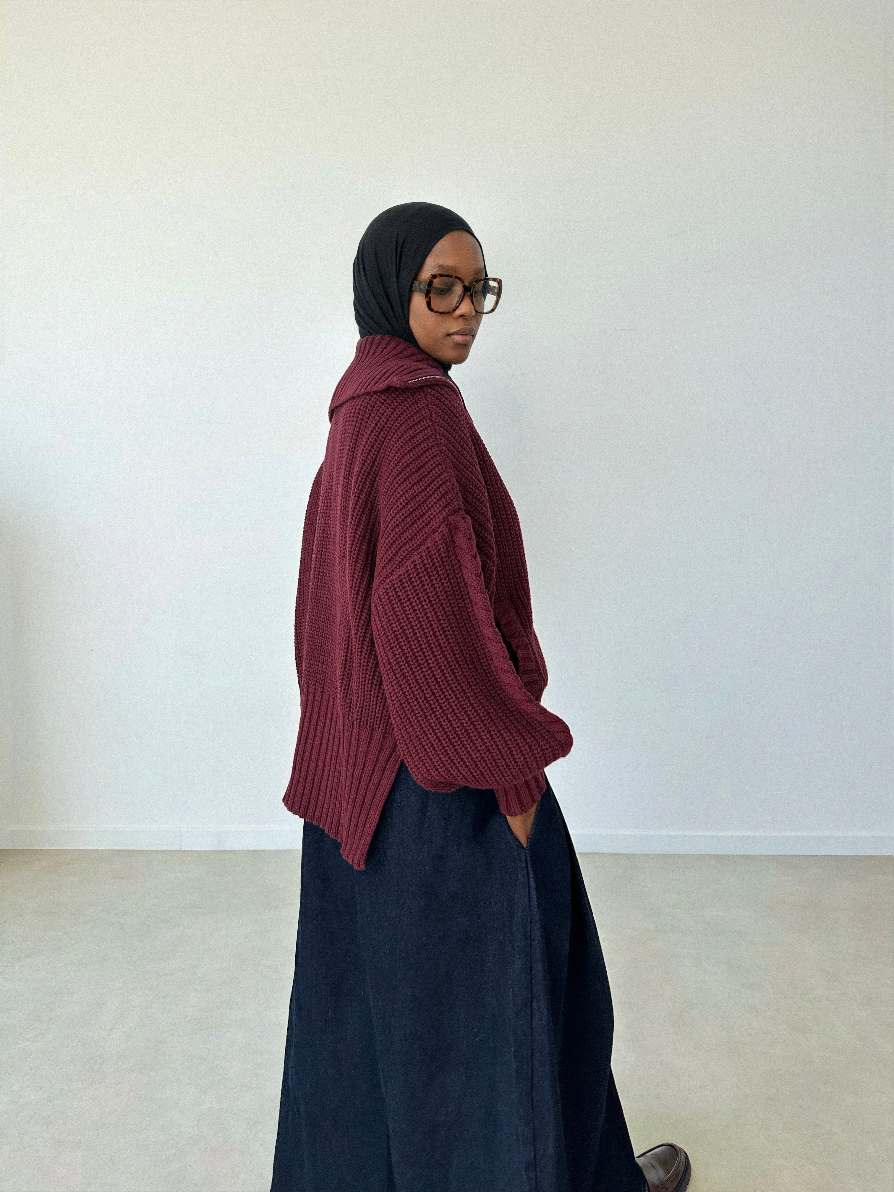 Gilet à double zip — Bordeaux - Image 3