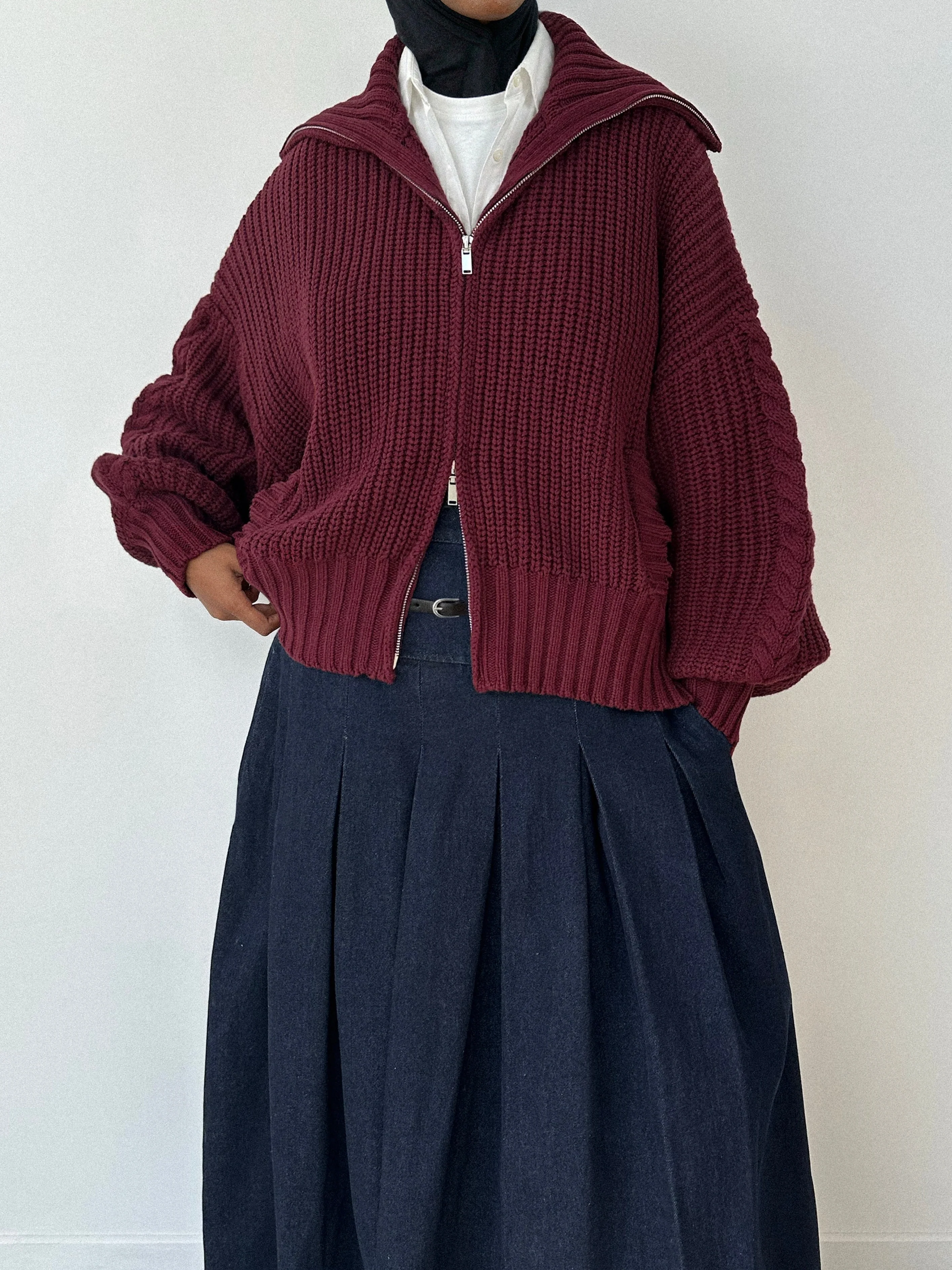 Gilet à double zip — Bordeaux - Image 4