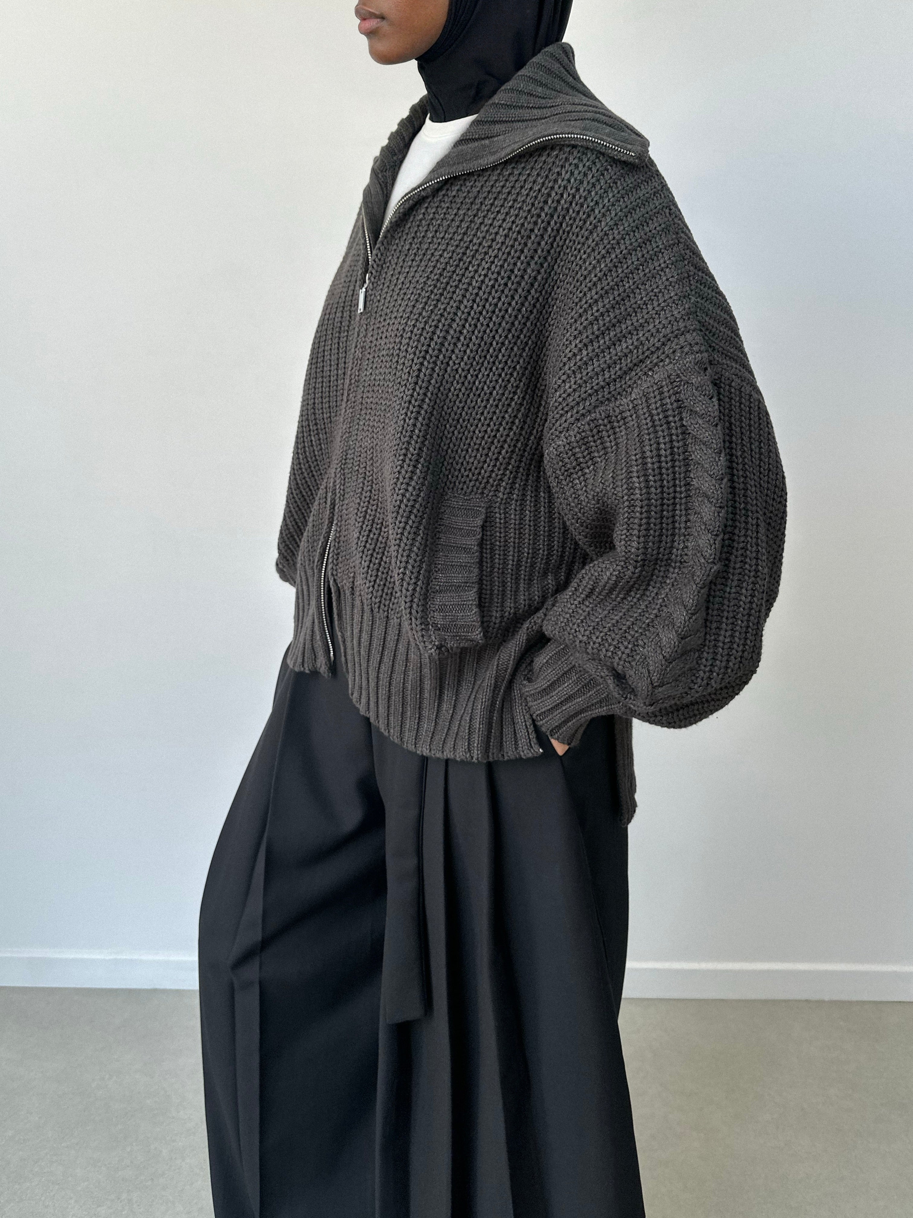 Gilet à double zip — Gris - Image 3