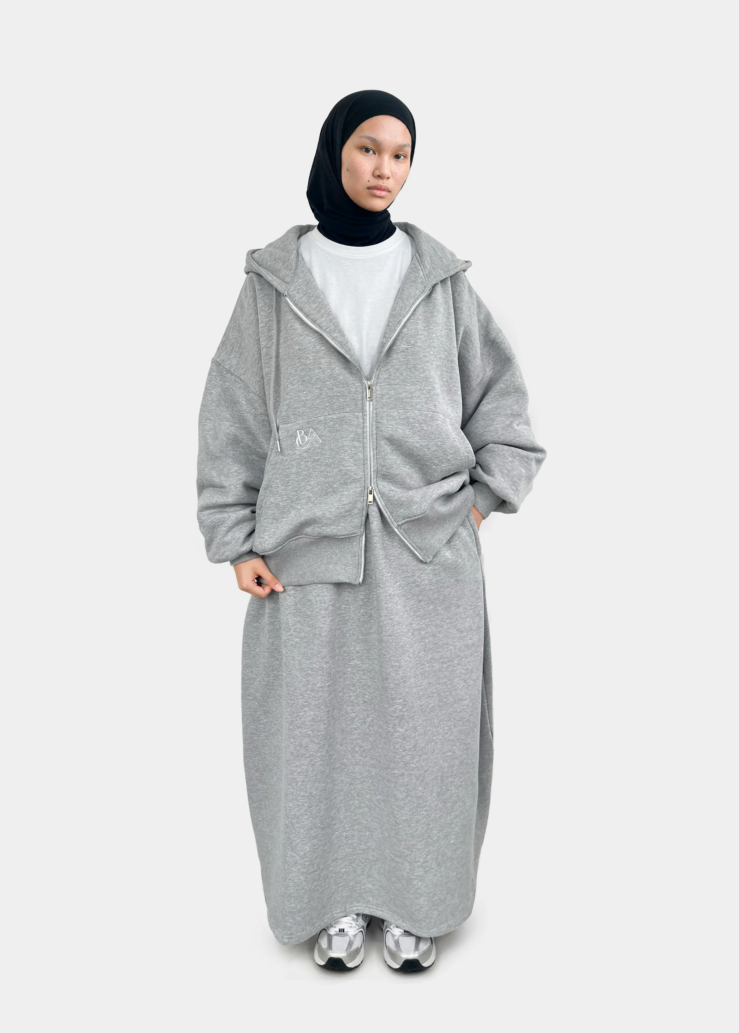 Veste à double zip — Gris - Image 3