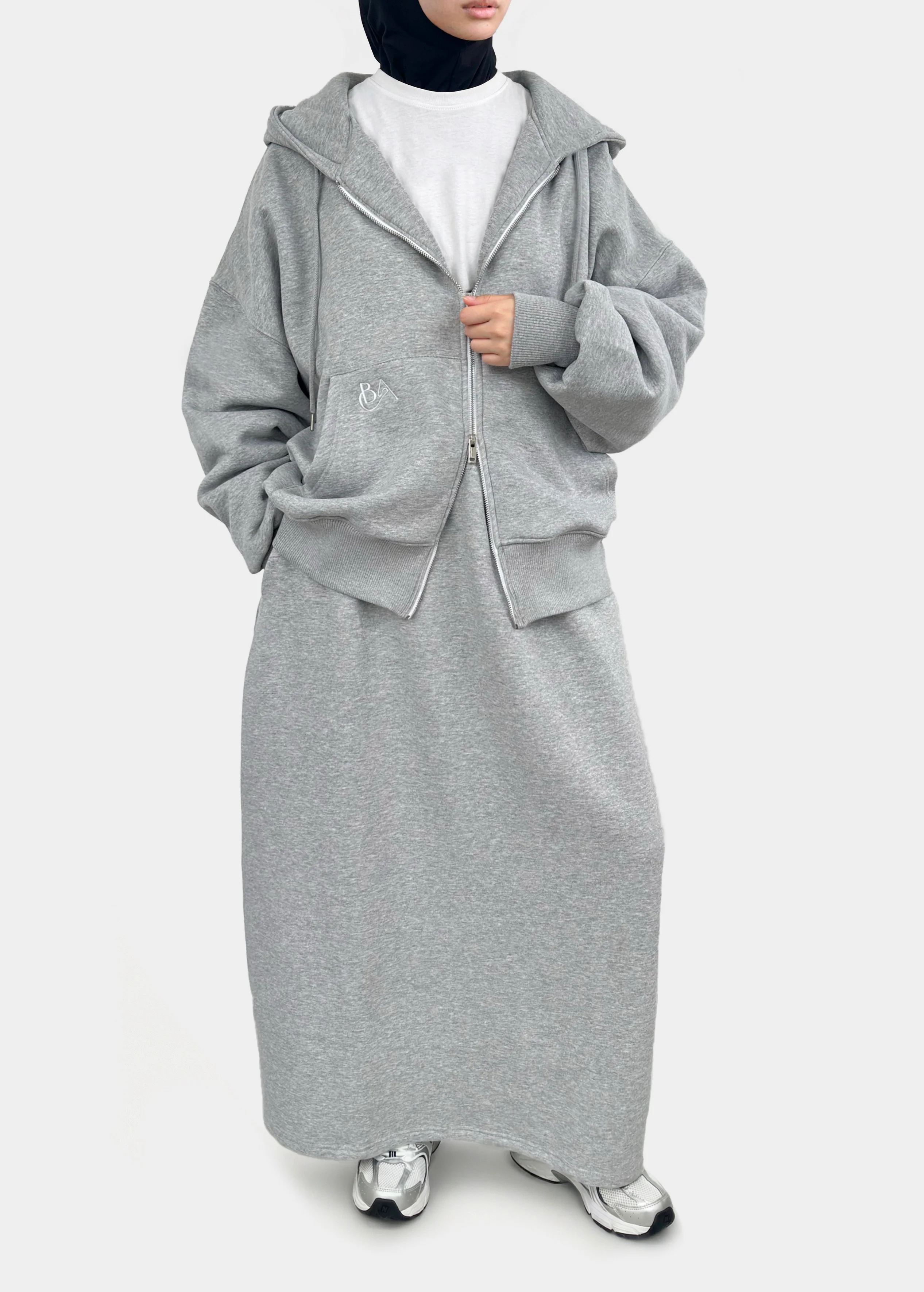 Veste à double zip — Gris - Image 4