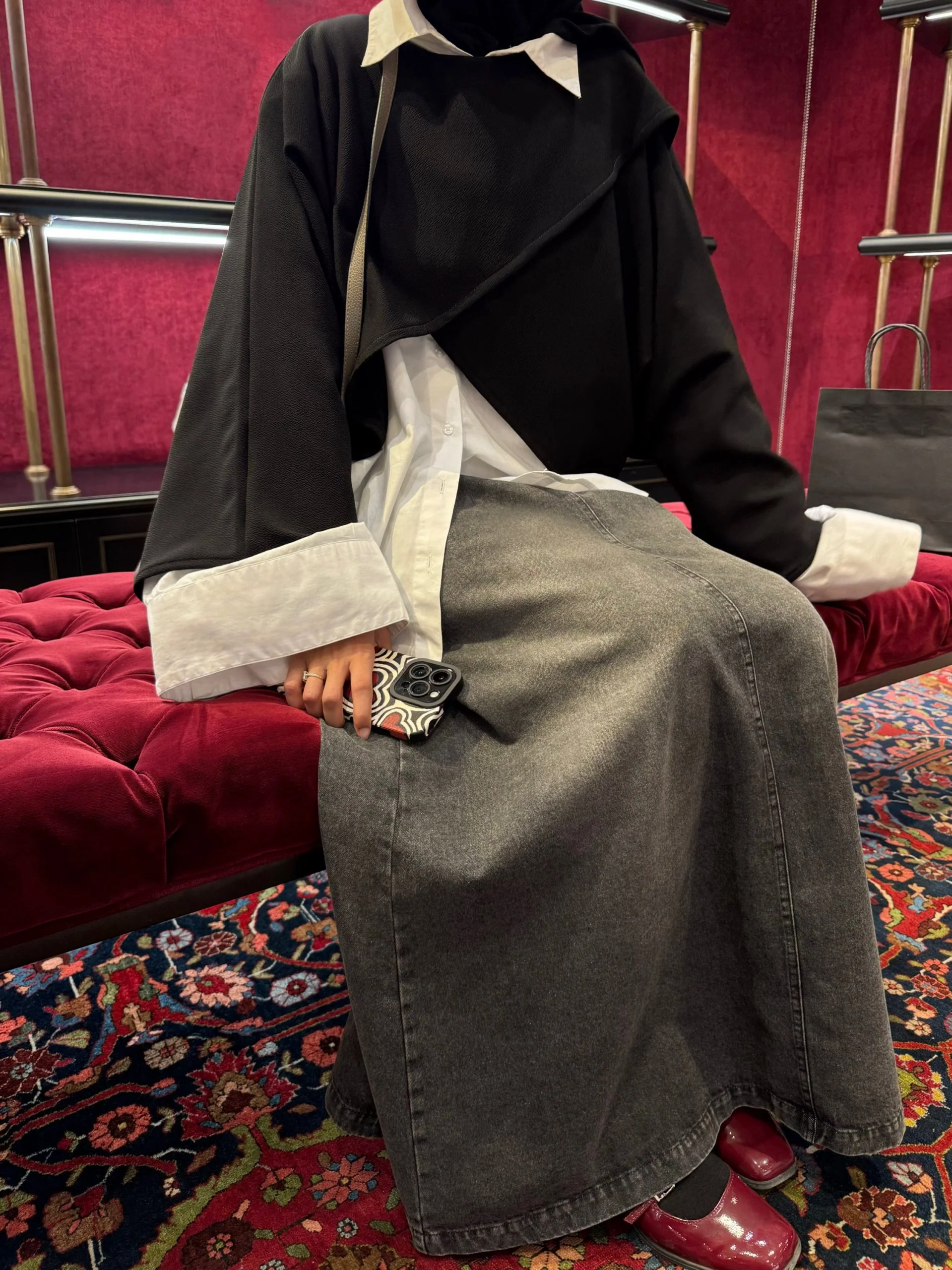 Jupe en jean — Gris délavé - Image 5