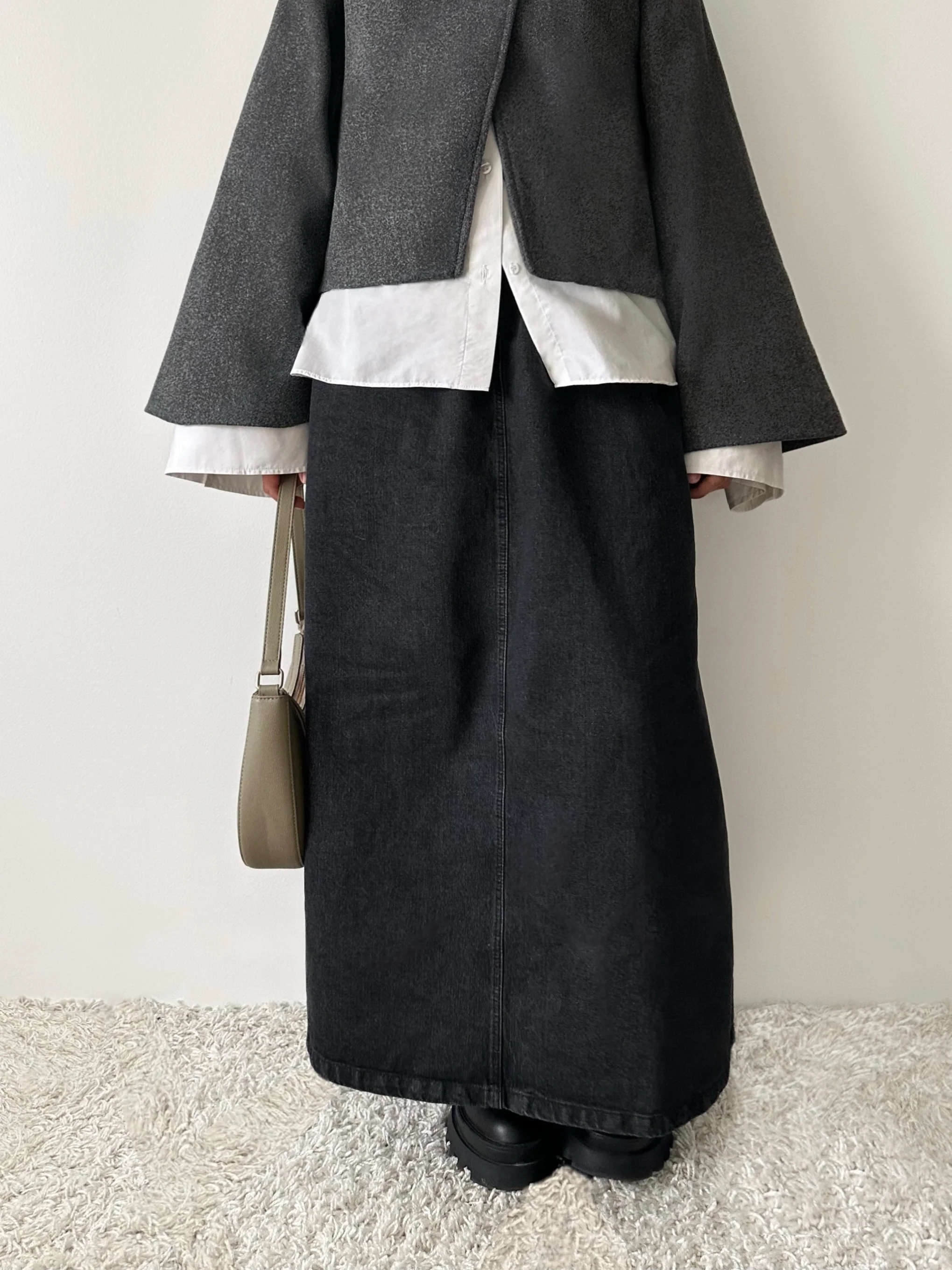 Jupe en jean — Gris foncé - Image 4