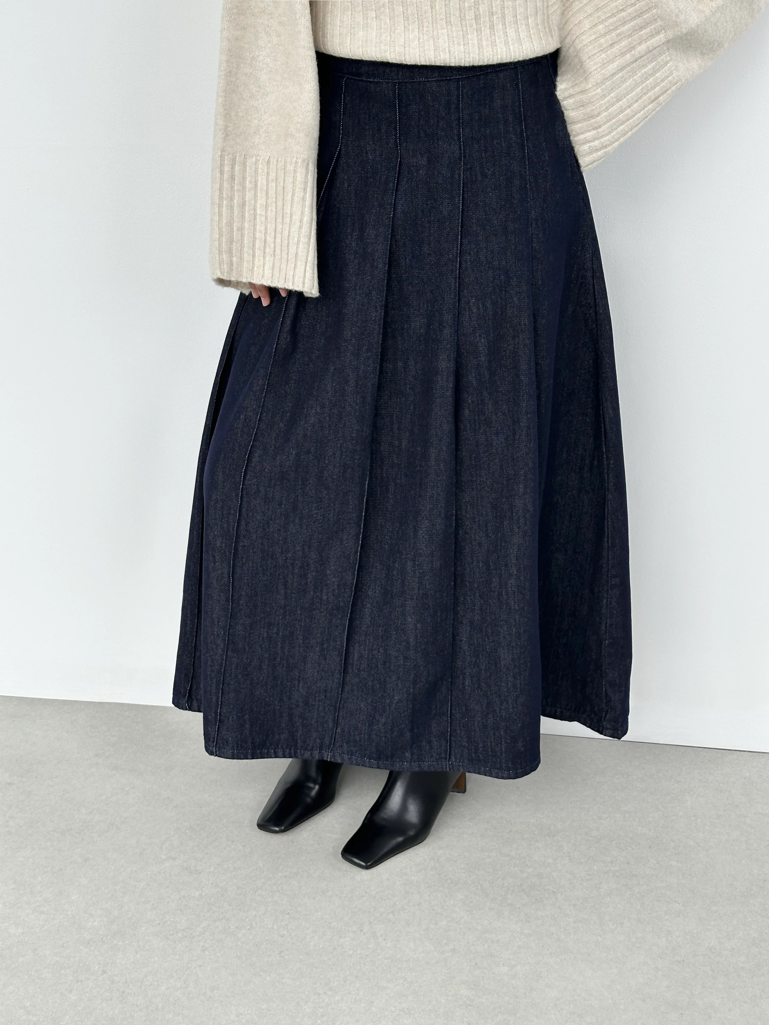 Jupe en jean plissée — Bleu - Image 3