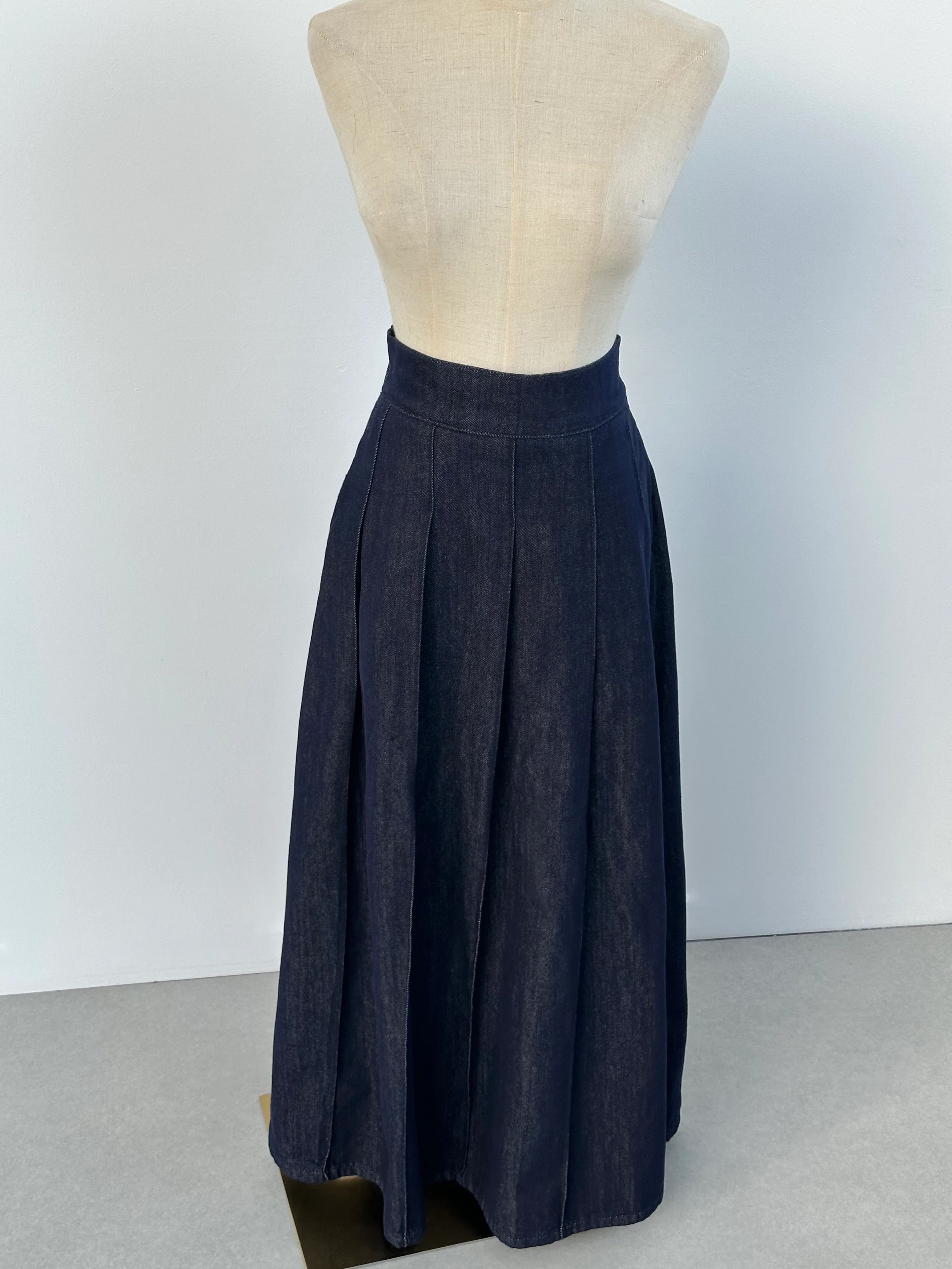 Jupe en jean plissée — Bleu - Image 5