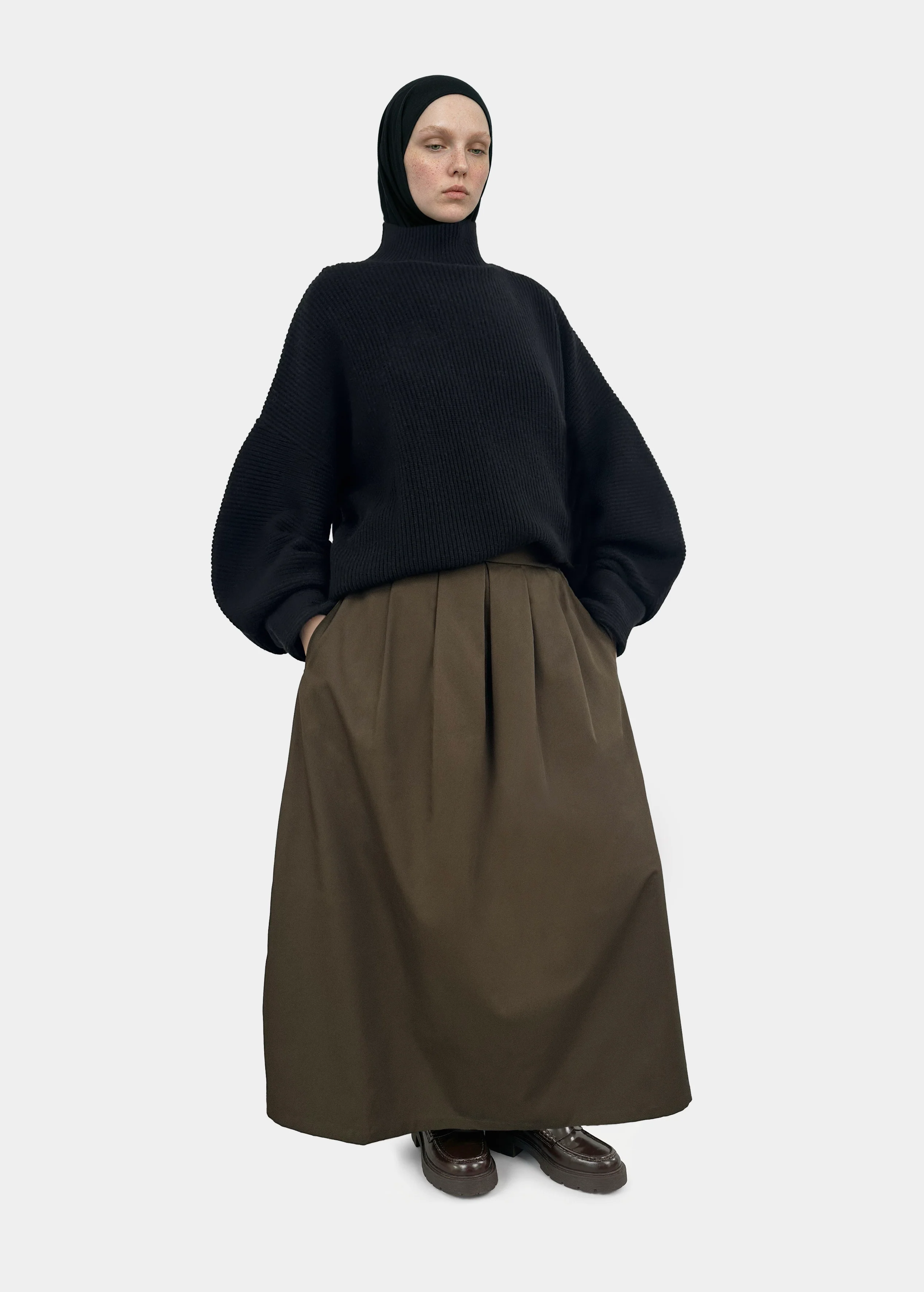 Jupe trapèze — Kaki - Image 4