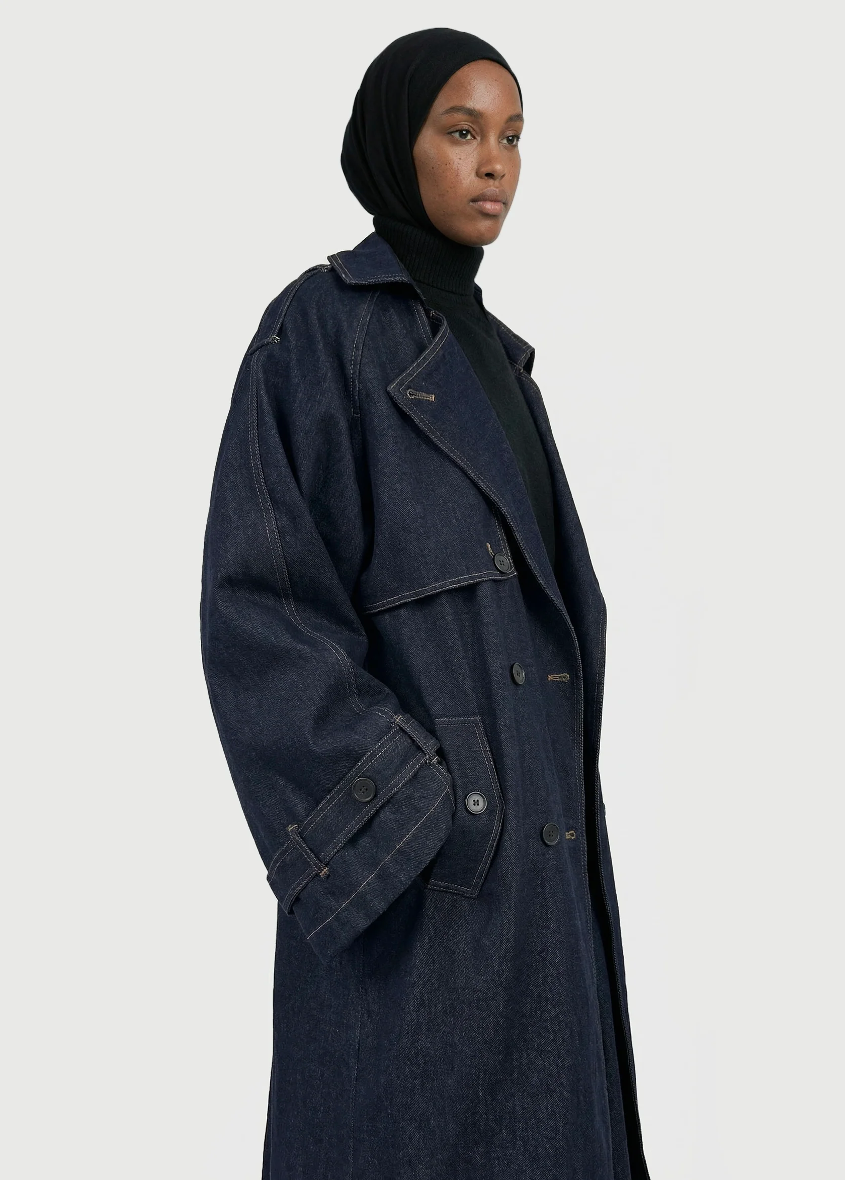 Trench long en denim - Image 5