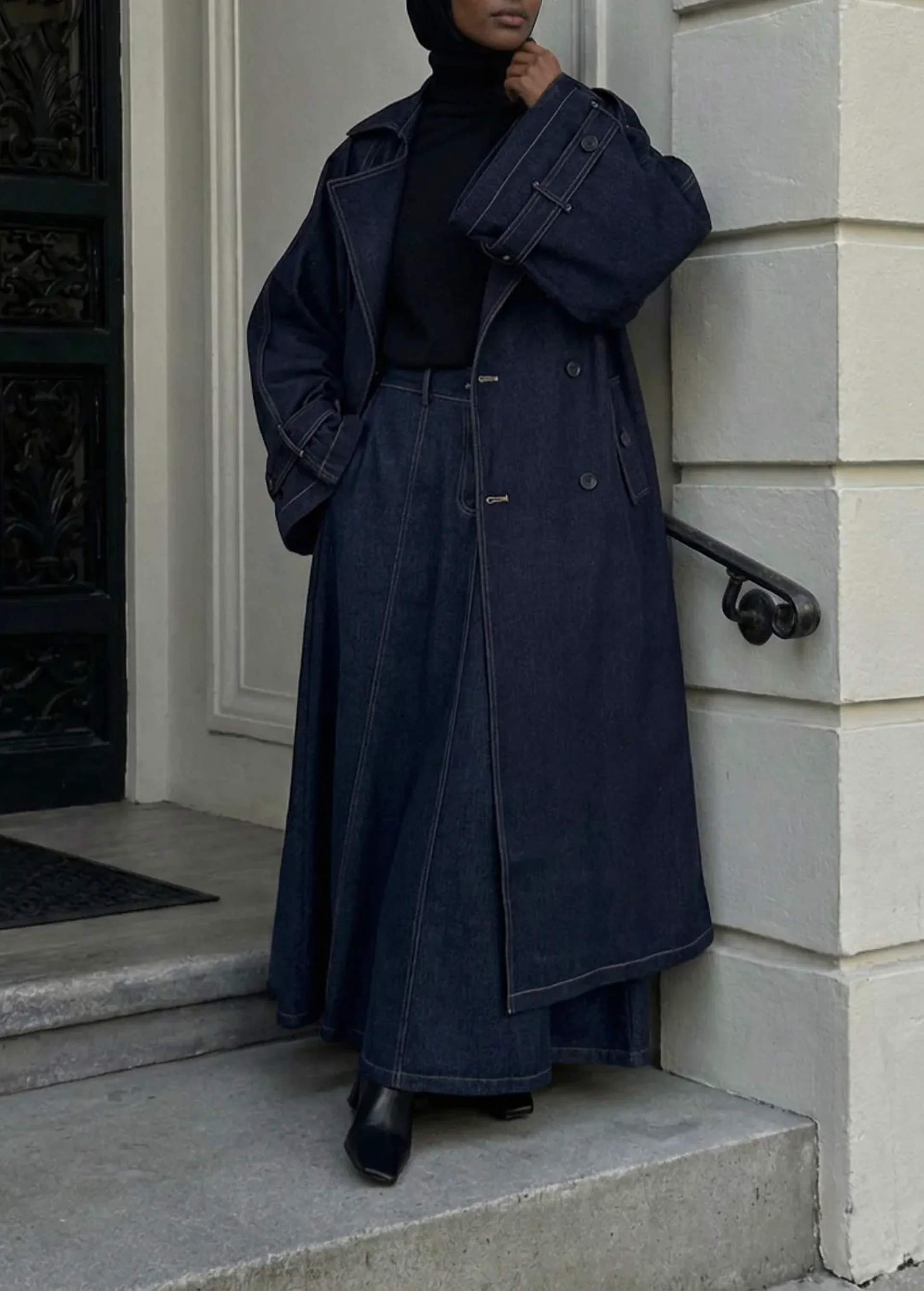 Trench long en denim - Image 6