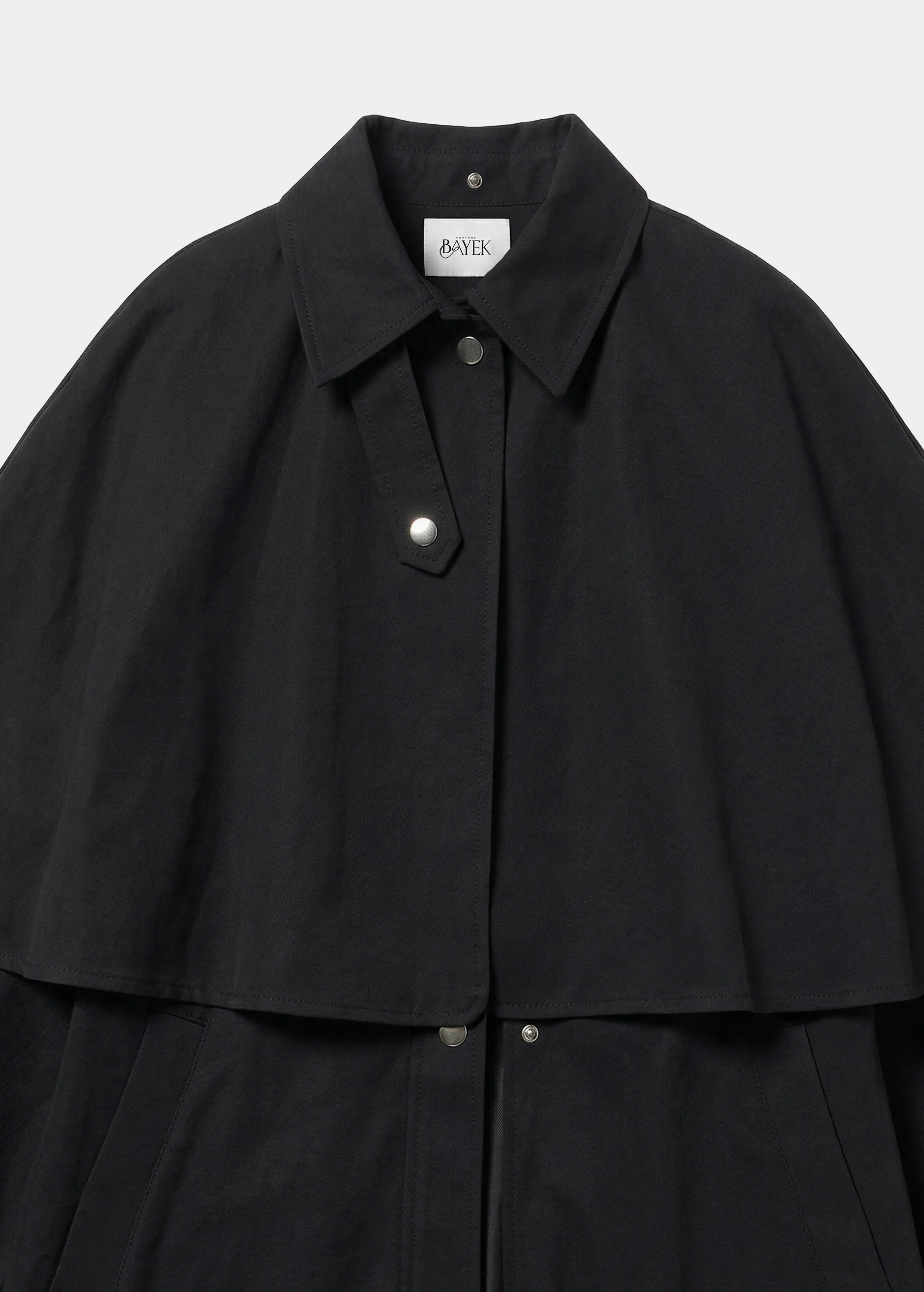 Trench coat avec cape — Noir - Image 5